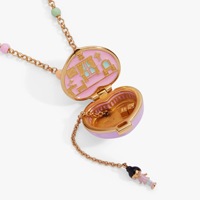 Nouveau collier tendance romantique en forme de cœur rose ouvert et fermé avec pendentif pentagramme en zircon cuivre, cadeau amusant, bijoux
