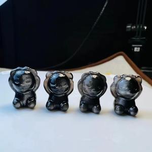 Figuras de Astronautas de Obsidiana Plateada Talladas en Cristal Miniatura a Precio Económico al por Mayor para Regalo - Product Image 6