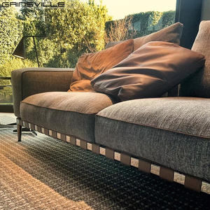 مورد أثاث بتصميم إيطالي على شكل حرف l أريكة قماشية كبيرة مصممة أريكة إيطالية فاخرة - Product Image 4