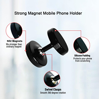 Support Téléphone Voiture Magnétique Double en Métal Rotatif à 360°, Installation Facile, Utilisation à Une Main, Support pour Salle de Sport, Accessoires Intérieurs - Grande Vente