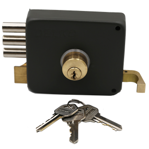 Sicherheits-Diebstahlschutz-Außentürschloss aus Messing mit Zylinder, Riegel, Nachtschloss und Schlüssellochabdeckung für alte Haustüren - Product Image 2