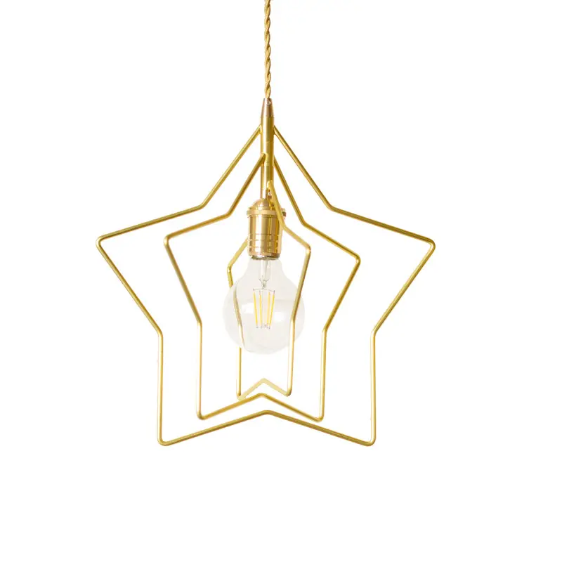 Nordic Bedroom Lamp Contracted Five-pointed Star Industrial Creative Corridor Iron Star Pendant Lights
