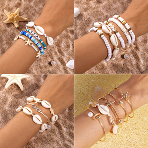 Bracelets unisexes tendance 2025, style bohème, pour fêtes quotidiennes, compatibles Instagram, avec breloques, perles en résine et argile, motif étoile de mer et coquillage de plage - Product Image 2