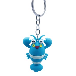 Portachiavi in PVC 3D a Forma di Granchio <span class=keywords><strong>Kawaii</strong></span>, Charm per Borse, Portachiavi in Gomma Personalizzato, Figura in Silicone a Forma di Aragosta - Product Image 2