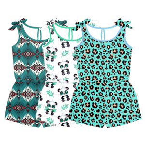 Romper Azul con Estampado de Leopardo para Niñas, con Tirantes Ajustables, Nuevo Romper de Verano para Bebés - Product Image 1