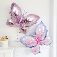 Ballon en feuille d'aluminium en forme de papillon de 1 m de long pour anniversaire, fête de bienvenue, mariage et décoration de chambre de bébé
