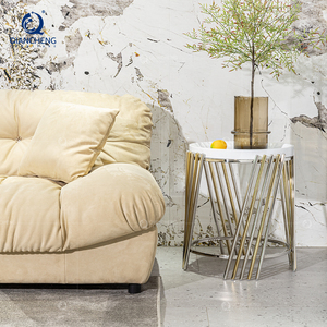 Metà del <span class=keywords><strong>secolo</strong></span> marocchino 40mm Mdf tavolino per la casa moderno telaio in acciaio rifinito oro centro caffè tè divano tavolo - Product Image 2