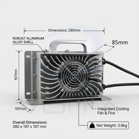 Chargeur de batterie embarqué 72V 15A 1080W 1200W CANbus pour chariot de golf LiFePO4 IP67 LCD