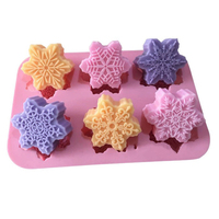 Moule à chocolat en silicone de qualité alimentaire Refine Factory, forme mini flocon de neige, 6 cavités, pour four, thème Noël, pour bonbons