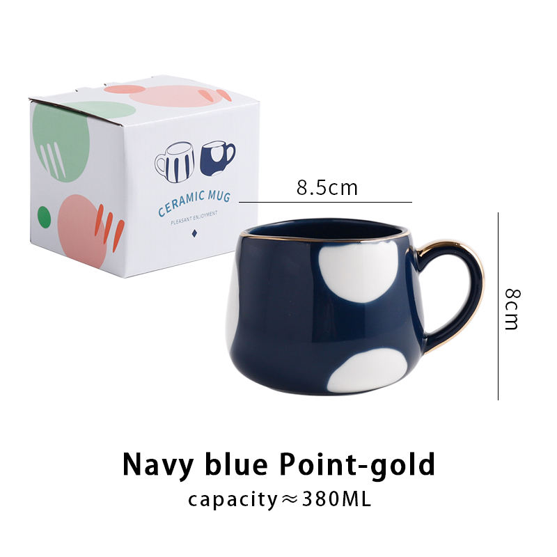 Point bleu marine-or