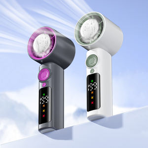 Ventilador de Mano de Alta Velocidad Sin Aspas, Bajo Ruido, 4000mAh, Recargable por USB, Pantalla LED, Motor Sin Escobillas, Plástico, Personal, para Auto - Product Image 1