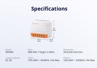 Interruptor Inteligente Wi-Fi SONOFF MINIR4 MINI Extreme para Casa Inteligente Compatible con Alexa