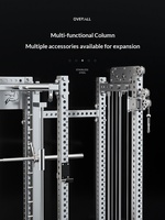 Rack de musculation multifonctionnel en acier inoxydable argenté Senior Year, modèle DQ195, avec Smith Machine, Pec Deck, Fly et Lat Pulldown, pour 4 personnes