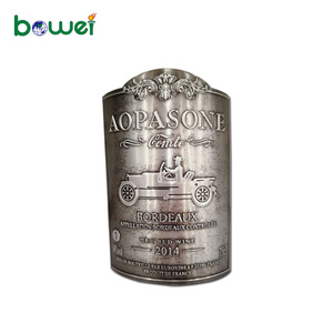 ป้ายไวน์โลหะสีบรอนซ์โบราณ Boway ผลิตตามสั่ง ป้ายสติกเกอร์ติดขวดไวน์บอร์โดซ์แบบมีกาวในตัวทำจากอลูมิเนียมฟอยล์ - Product Image 2
