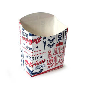 Boîte <span class=keywords><strong>à</strong></span> frites jetable personnalisée avec logo, qualité alimentaire, pour emporter, emballage en papier pour frites et chips - Product Image 4