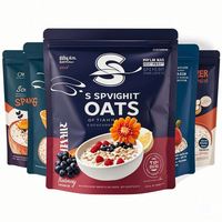 Sachet Doypack Personnalisé Refermable avec Fermeture Zip, Imprimé par Héliogravure, Anti-humidité, Stratifié PE, pour Céréales, Fruits et Flocons d'Avoine