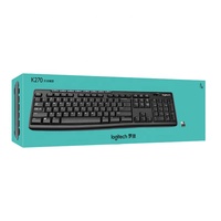 Teclado inalámbrico Logitech K270 para Windows, inalámbrico de 2,4 GHz, tamaño completo, teclado numérico, 8 teclas multimedia