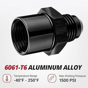 Adaptateur métrique mâle vers femelle, aluminium, AN-6 vers M16x1.5, convertit 37 °   Adaptateur de filetage Flare vers métrique, hydraulique et industriel - Product Image 4