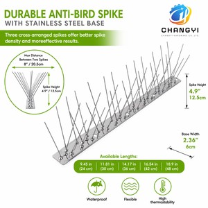 Púas Antipájaros de Acero Inoxidable 304 de 24cm, 30cm, 36cm para Paneles Solares, Tiras Repelentes de Palomas, Protección Exterior Resistente a la Intemperie - Product Image 1