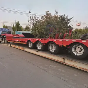 China 3 ejes 4 ejes 40 60 toneladas Lowbed Lowboy Low Boy Loader Remolque hidráulico de cama baja