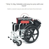 Fauteuil roulant manuel pliable portable pour personnes âgées, handicapées, voyages, soins à domicile, usage hospitalier, design compact, roues de 20 pouces, 12,3 kg