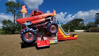 Château gonflable Monster Truck Grave Digger, design à grandes roues pour garçons