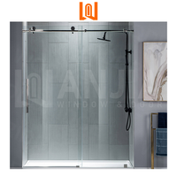 Design minimaliste Portes coulissantes en verre étanche Enceinte Salle de bain Porte de douche coulissante en verre
