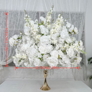 Bola de flores de boda blanca de 70 cm, decoración de flores de seda Artificial de alta calidad para decoración de mesa de boda - Product Image 2