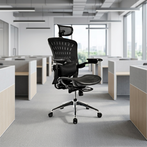 Ergonomic Mesh Office <b>Chair</b> Adjustable Armrest Headrest Lumbar Support Chrome Base Swivel Design Modern Style for Home Office - Product Image 1