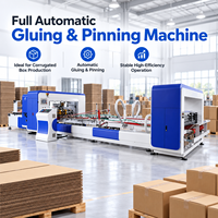 Machine de pliage, collage et agrafage de cartons entièrement automatique avec ligne de production d'emballage et de comptage
