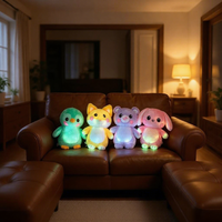 Peluche multi-personnages Glow Baby, motif lumineux activé par les UV, cadeau confortable pour l'heure du coucher, peluche originale anti-stress
