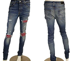 LILUO 2024 <span class=keywords><strong>Jeans</strong></span> da <span class=keywords><strong>Uomo</strong></span> Strappati Blu in Denim Slim <span class=keywords><strong>Fit</strong></span> con Cerniera, in Cotone Intrecciato alla Moda - Product Image 3