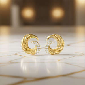 Orecchini in oro bianco con diamanti E3335 Gioielli di lusso da donna con taglio rotondo brillante, colore D naturale - Product Image 2