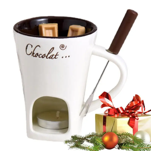 Estufa de cerámica para olla caliente de Chocolate, taza de Fondue de helado suizo, fondue de queso, olla caliente pequeña, estufa de olla caliente en Halloween - Product Image 2