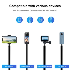 Chất Lượng Cao Puluz 3M Kim Loại Ảnh Tự Sướng Stick 5-Phần Kính Thiên Văn Rod Monopod Cho Điện Thoại Di Động Điện Thoại Hành Động Máy Ảnh Vlogging Chủ - Product Image 5