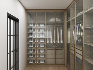 Customizable Convertible Freestanding Modern <b>Wardrobe</b> Cabinets with Glass Doors & Ample Clothing <b>Storage</b> for Home - Product Image 3