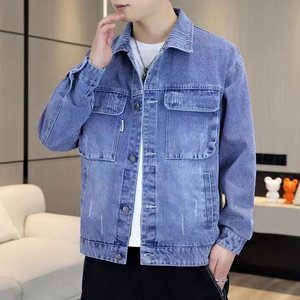 <span class=keywords><strong>เสื้อ</strong></span>แจ็คเก็ตยีนส์สีดำน้ำเงินสำหรับผู้ชาย RNSHANGER รุ่นสปริง/ออทั่ม แบบใหม่ สีพื้นเรียบง่าย ปกคอพับได้ <span class=keywords><strong>เสื้อ</strong></span>โค้ทยีนส์ลำลองสำหรับผู้ชาย - Product Image 2