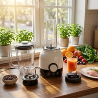 Blender multifonction en acier inoxydable 800W 1,6L avec fonction de broyage de glace et anti-fuite - Appareil de cuisine portable
