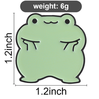 Broche en émail grenouille verte mignonne et minimaliste, motif amphibien de dessin animé simple pour la décoration de sac à dos
