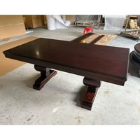 Ensemble de meubles de salle à manger en bois massif sculpté de style palais royal européen antique, table à manger pour projet hôtelier