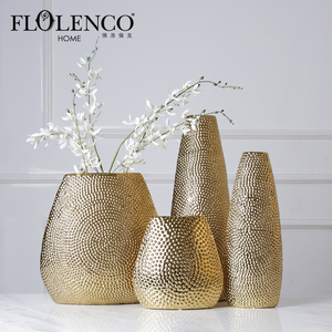 <span class=keywords><strong>Venta</strong></span> al por mayor florero decorativo de cerámica de lujo pintado en oro para el hogar - Product Image 1
