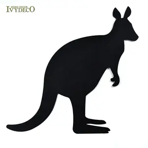IVYDECO-señal de Metal para decoración de pared, patrón personalizado de Koala, canguro, color negro, arte montado en la pared