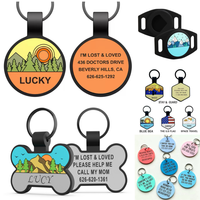 Plaque d'identification personnalisable en silicone ronde pour chien avec nom et numéro de téléphone – Cadeau de sécurité pour animaux de compagnie contre la perte