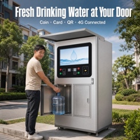Distributeur d'eau purifiée automatique intelligent 4G IoT 800G RO avec carte de recharge et paiement QR pour usage commercial extérieur