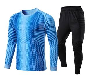 Uniforme de fútbol de diseño personalizado para portero adulto, camiseta de fútbol de manga larga, pantalones de protección de esponja, servicio OEM para nombre - Product Image 4