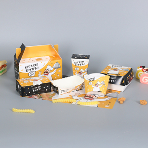 Contenitore usa e getta in cartone per hot dog, pollo fritto e patatine fritte, con laminazione opaca, per fast food - Product Image 1