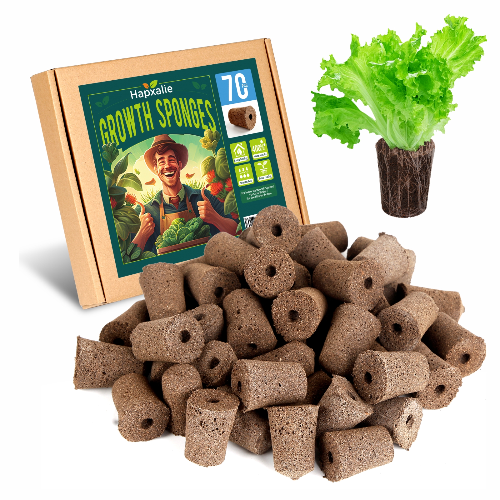 300 Pcs Hydroponic Growing Kit 150 Pcs Grow Sponges 150