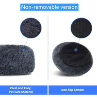 Coussin rond en peluche pour animaux de compagnie, lit chaud d'hiver pour chien et chat, coussin moelleux en forme de donut, tapis antidérapant pour chien, vente en gros disponible