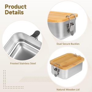Eco-friendly 800 Ml Stainless Steel Sectioned <b>Lunch</b> <b>Box</b> With Lid Kids Snack Pots - Product Image 3
