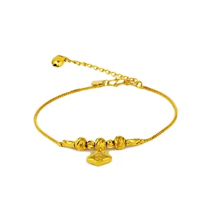 Tornozeleira feminina dourada, tornozeleira da moda com contas de ouro, dourada, para mulheres e meninas, bracelete vintage hwt12